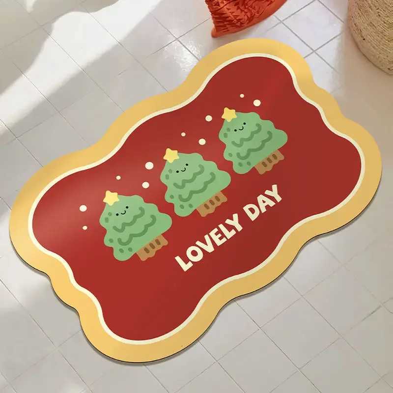 VIKAMA Christmas Elements Home Floor Mat Bathroom Waterproof Non-Slip Foot Mat Indoor And Outdoor Door Mat Christmas Decorations C251103