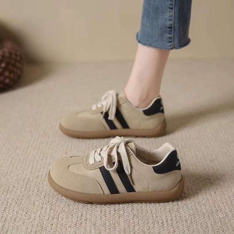 designer shoes new Women's trendy vintage German training shoes breathable flat sole style for spring sporty casual and all-match leather upper s