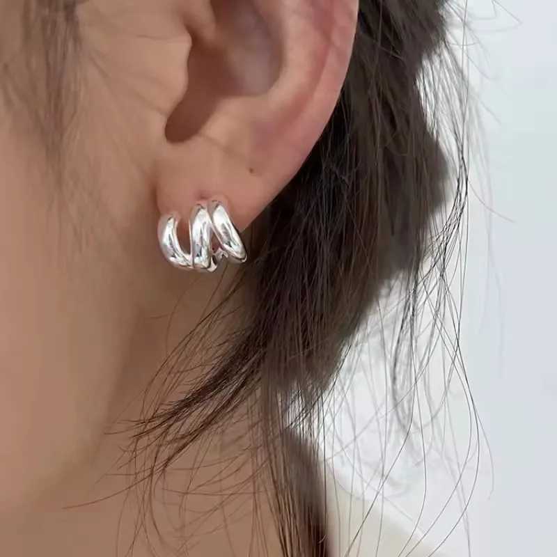 PANJBJ925 sterling silver retro gold cross line earrings suitable for womens fashion earrings jewelry allergy prevention party accessories Y250401