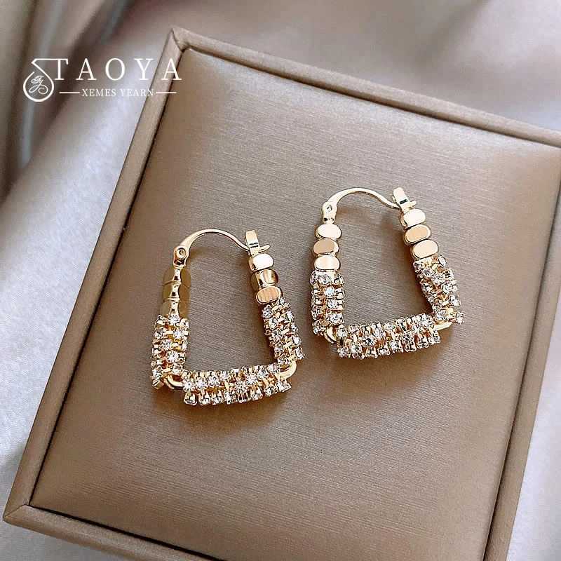 New Years Design Geometric Irregular Miniature Set Zircon Metal Earrings 2025 Womens Luxury Earrings Y250401