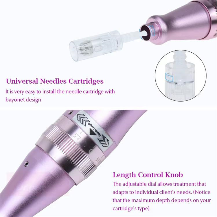 Pink-Gold M7-W Electric Microneedling Pen Cordless Face Care Beauty Device Dr.pen for Skin Care and Personal Care