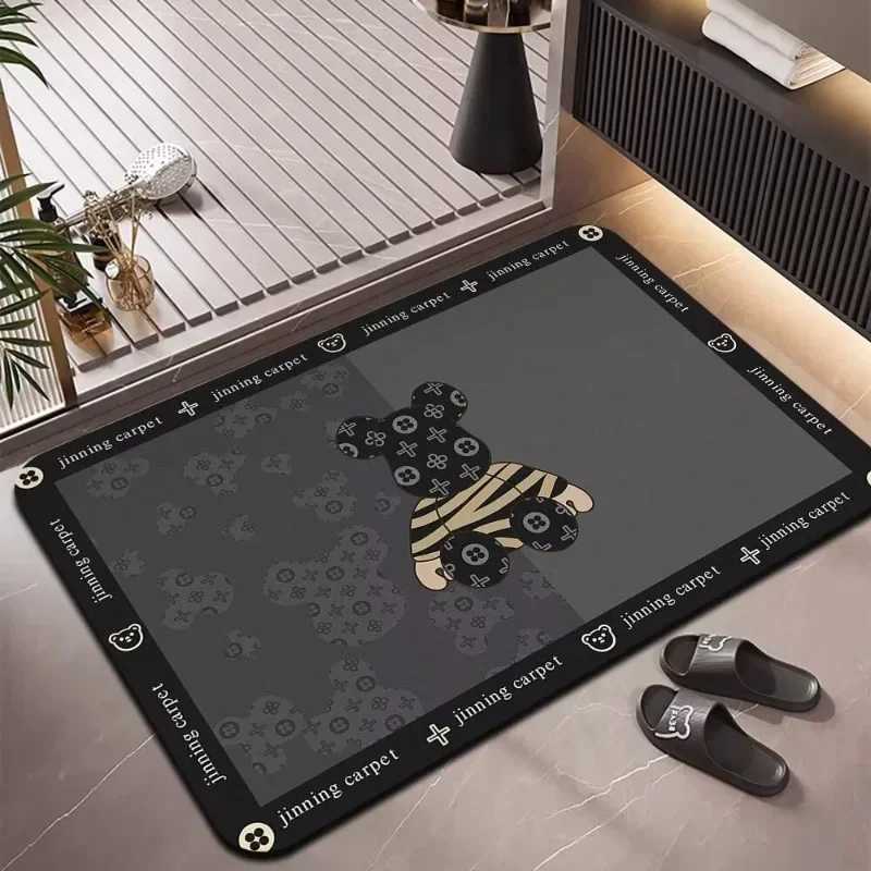 Diatom mud shower room toilet floor mat cartoon water absorption wear-resistant non-slip door mat foot mat C251103