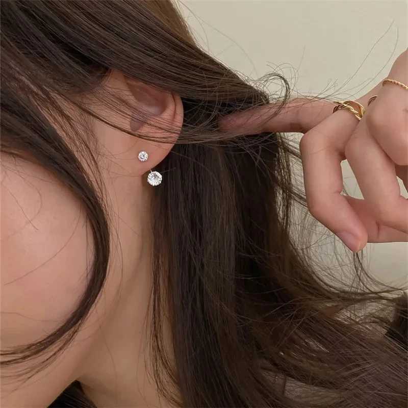 Fashion Zircon Front And Back Drop Earrings For Women 2024 New Jewelry Korean Simple Earings C251103