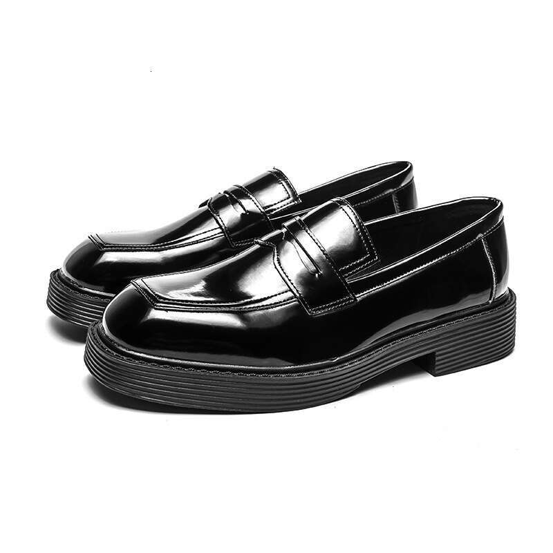 2024 Men's Large Size New Casual Leather Fashion British Style Business Dress Shoes Set Foot Square