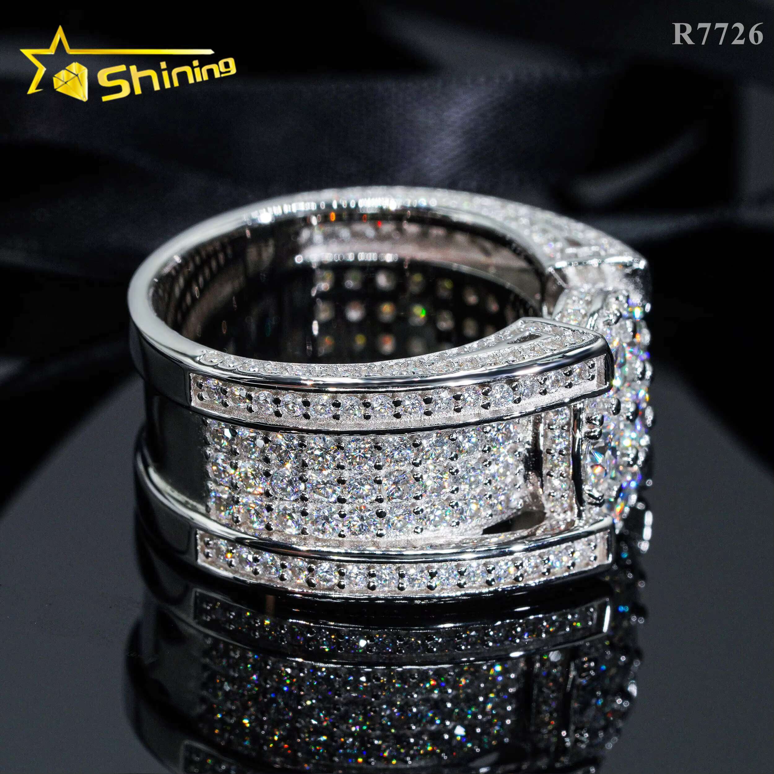 Hip Hop Jewelry Hip Hop Men Ring 925 Silver Iced Out Moissanite Ring Pass Diamond Tester Diamond Ring Moissanite Men
