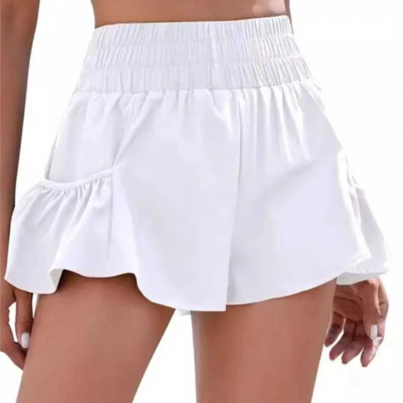 2025--Womens high waisted shorts fashionable sports running shorts sports training shorts gym quick drying pants yoga pants tennis pants summer womens