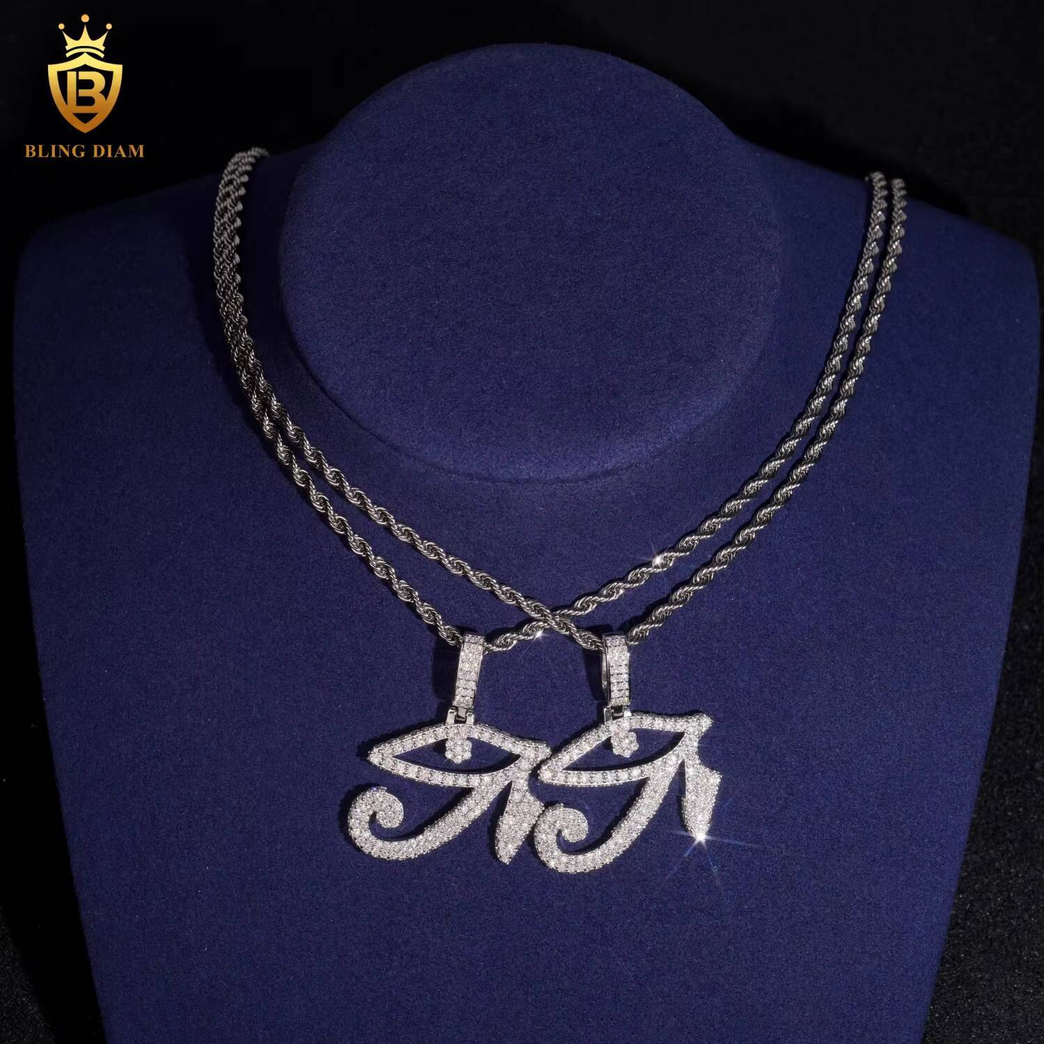 Iced Out Pendant Charms 925 Silver Round Brilliant Moissanite Pendant D Color GRA Certified Fine Pendant Necklaces for Men