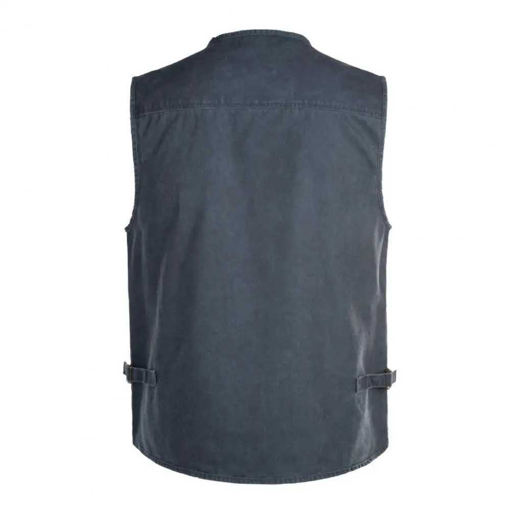 Men Multi-Pocket Classic Waistcoat Male Sleeveless Unloading Solid Coat Work Vest Photographer Big Size Jacket for Daily Life X250403
