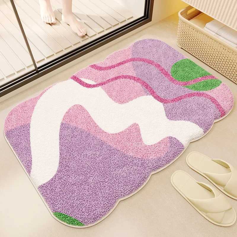 Imitation cashmere bathroom absorbent floor mat cream wind special-shaped toilet carpet floor mat C251103