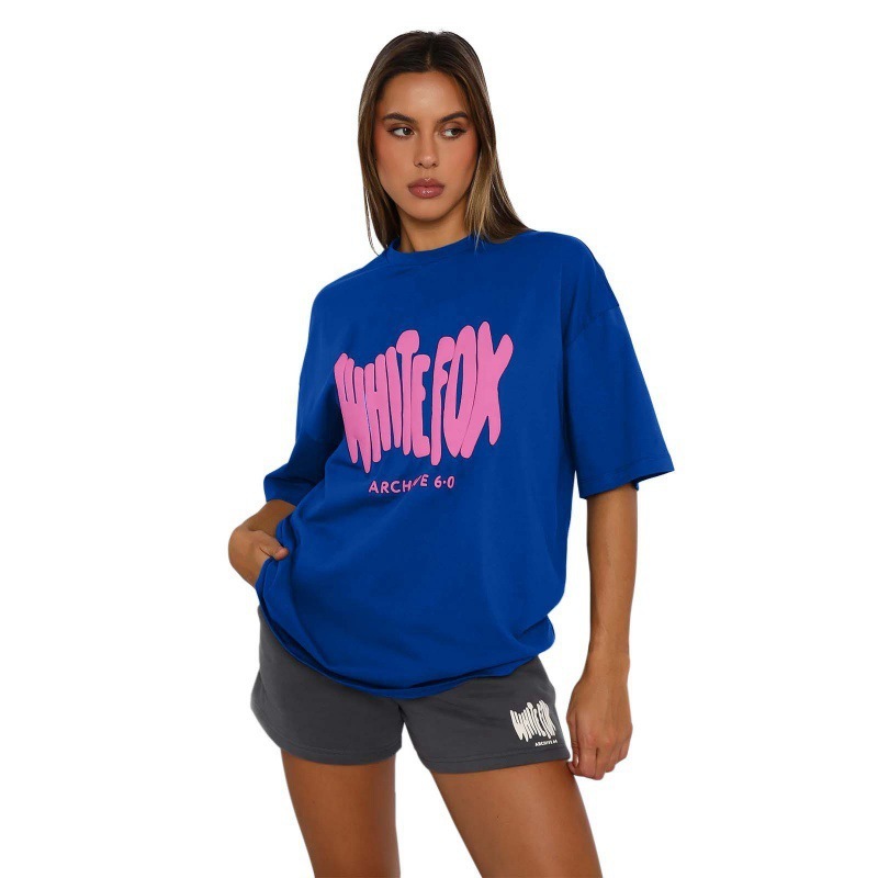 2025 Large Loose Printed Fashion Women's Round Neck Casual T-shirt Top