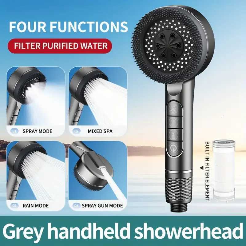1Pc Filtered Shower 4 Modes Booster Shower Mti-functional He Shower Bathro Bath Accessories Y251103