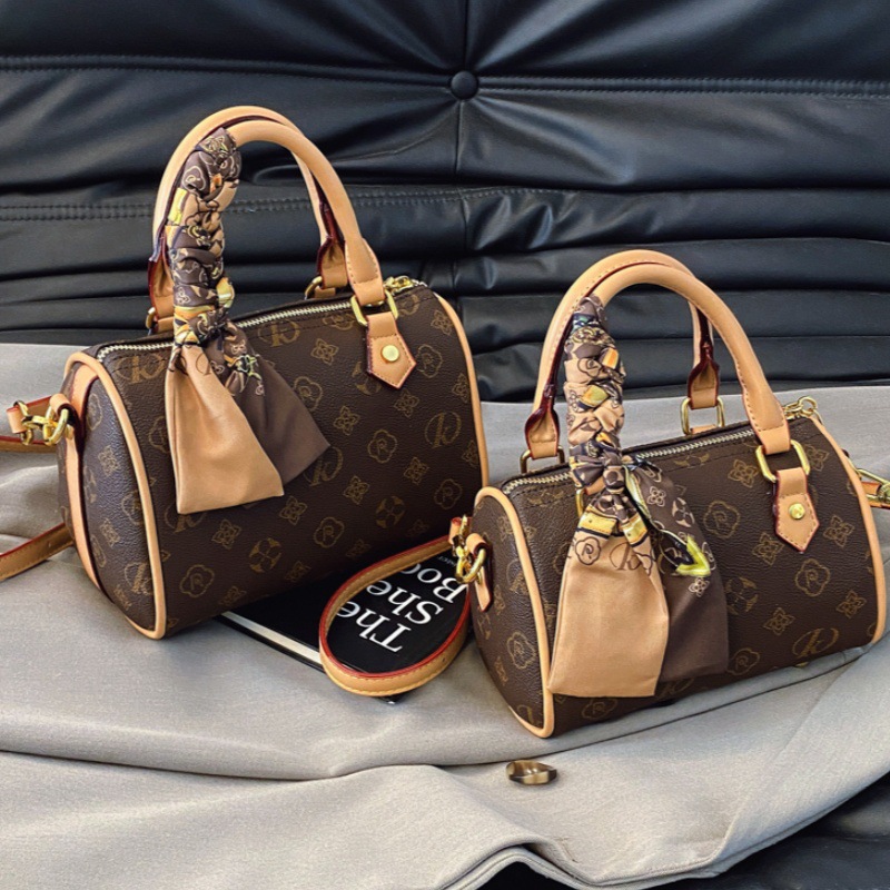 Senior sense Boston bag woman new pillow bag retro fashion handbag with one-shoulder cross-body bag