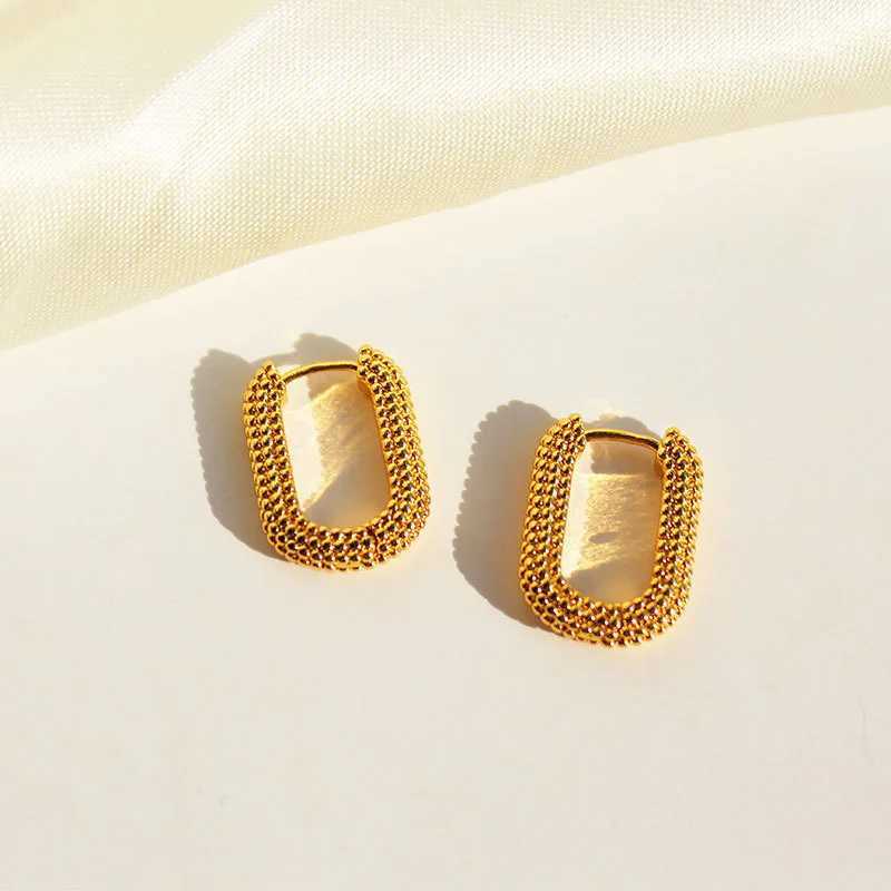 U-shaped square womens ring earrings luxury stainless steel round earrings 2024 trend new wedding aesthetic jewelry Aretes Y250401