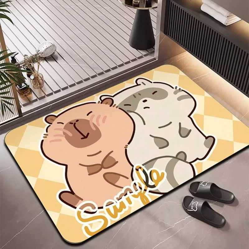 Toilet floor mat water-absorbing and non-slip bathroombathroombathroom doordiatom mud dirt-resistant quick-drying floor mat C251103