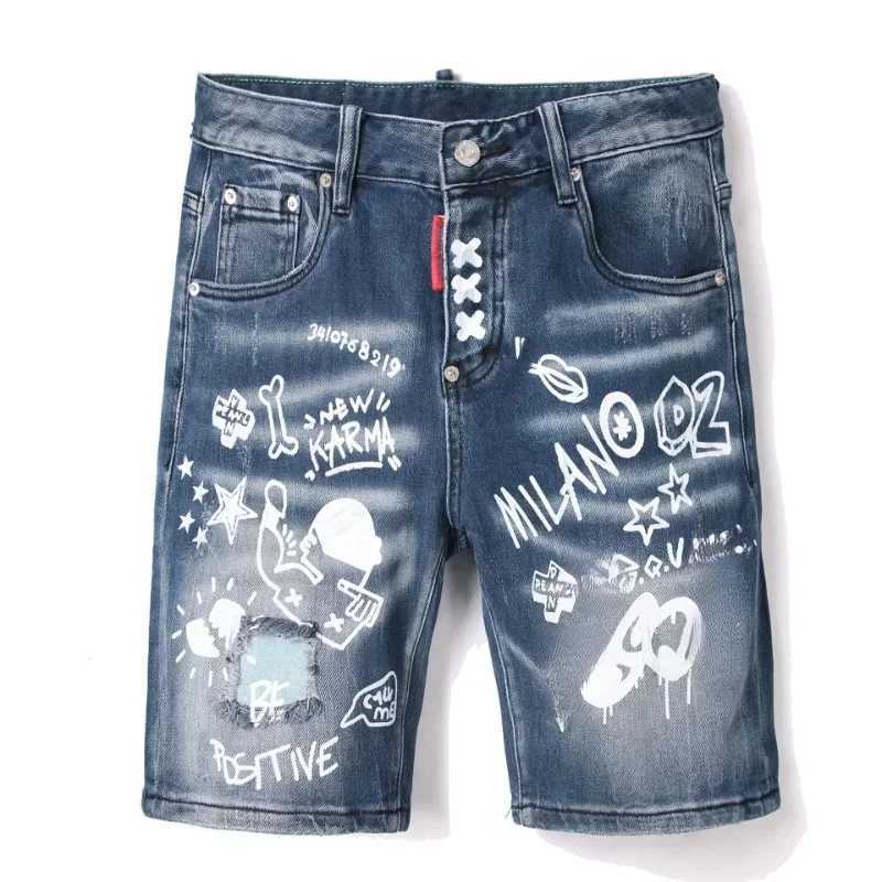 New Summer Mens Italian Street Denim Jeans Mens Light Blue Straight Denim Shorts Fashion Casual Jeans X260526