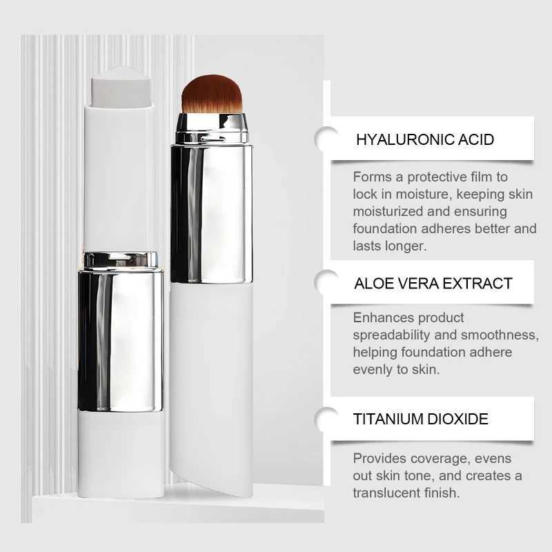 2-in-1 Color-Changing Foundation StickPortable Concealer with Applicator BrushOil Control Hydration Face Foundation MakeupXJ251103