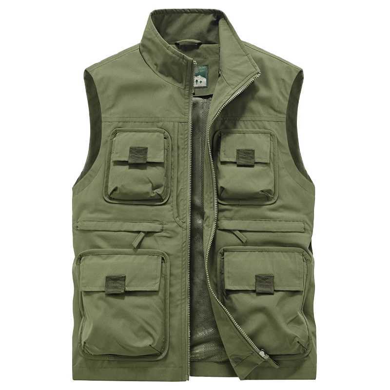 12 Pockets Mens Utility Outdoor Vest Breathable Waterproof Techwear US Tactical Work Sleeveless Jacket Hiking Fishing Cargo Vest X250403