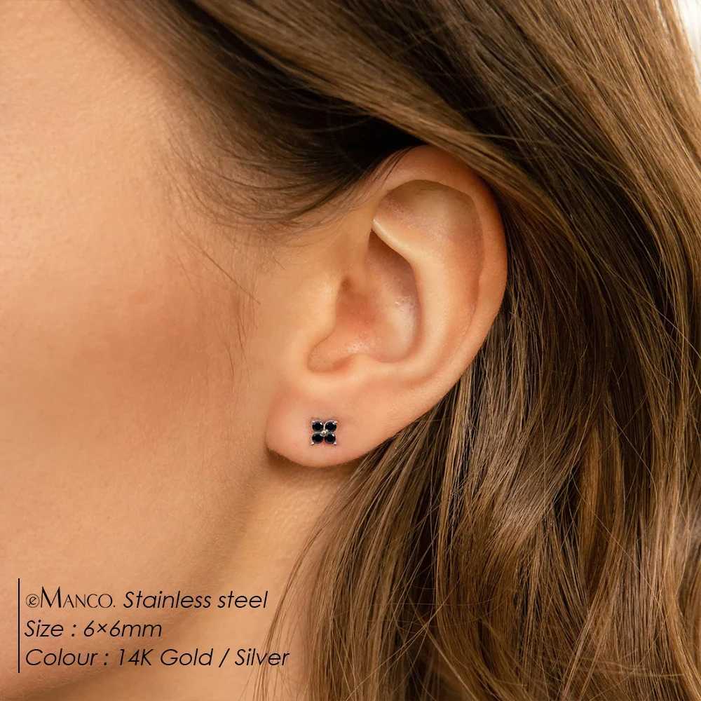eManco Simple Hypoallergenic Rhinestone Mini Flower Stud Earrings for Women Dazzling Mini Piercing Party Earring Jewelry Gift C251103