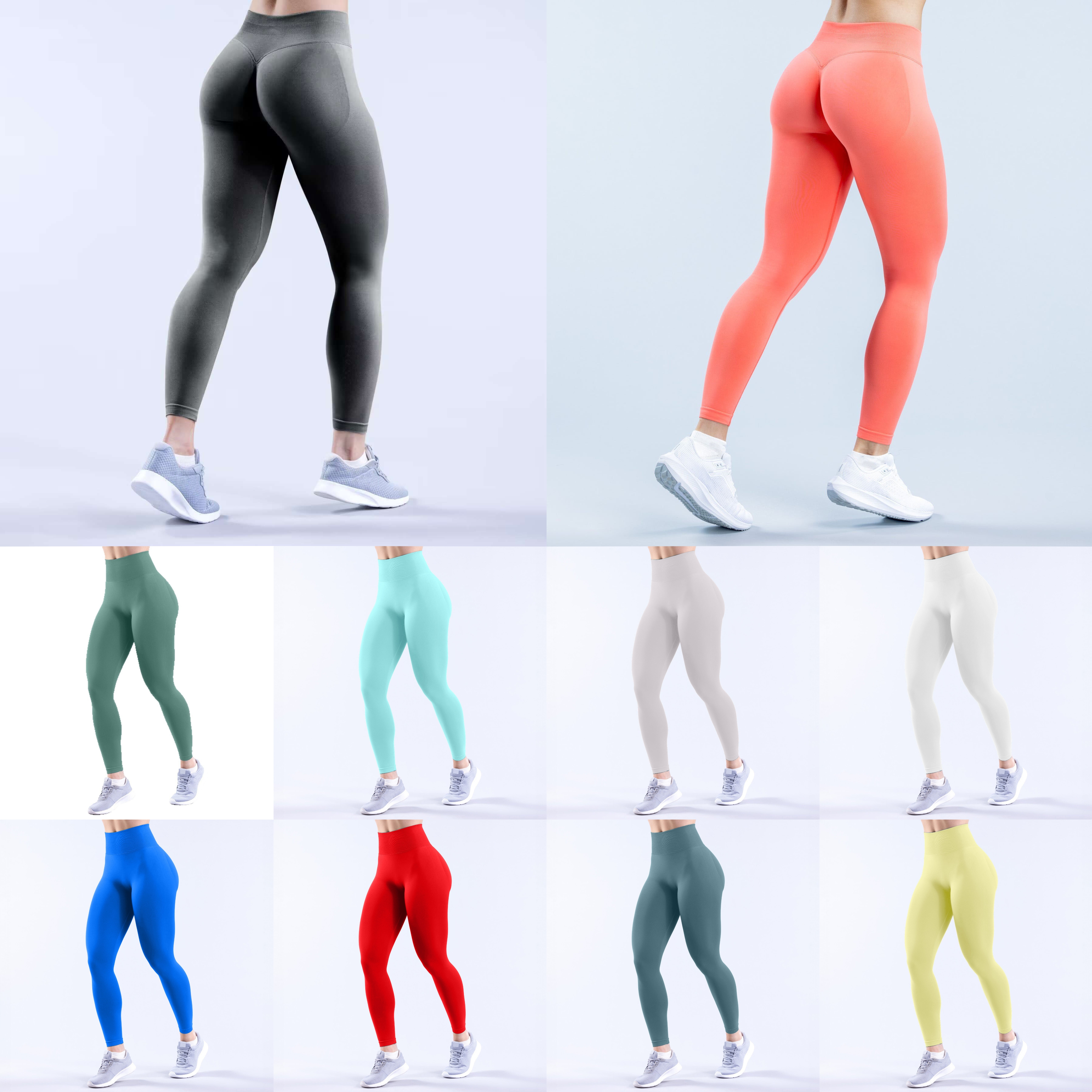 Leggings Women Scrunch Bum Seamless Yoga Pants Seamless Push Up Gym Leggings Booty Workout Pants Low Ribbed Band Running Training Lady leggings