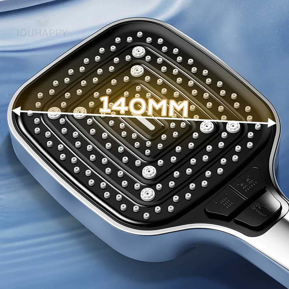 High Pressure Shower Set Big Panel 3 Modes Water Saving Shower with One-key Stop Rainfall Spray Bathro Accessories Y251103