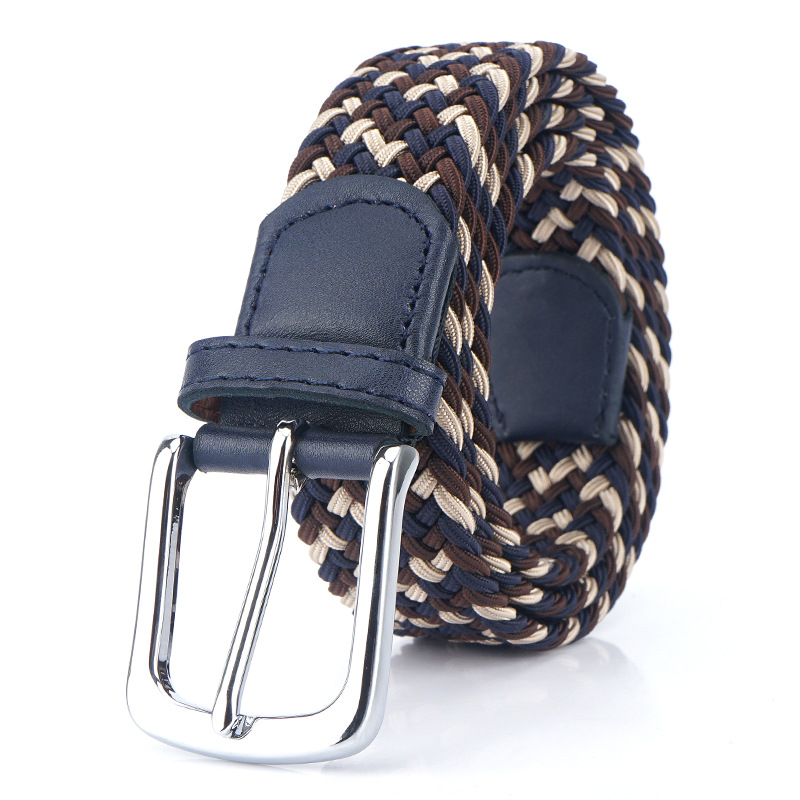 Unisex breathable woven belt New Leather Cowhide Mans Belt Fashion Metal Alloy Pin Buckle Adult Luxury Brand Jeans Business Casual Waist Male Strap Br