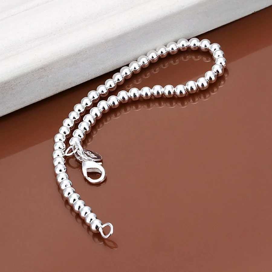 925 sterling silver bracelet fashionable jewelry charm womens chain womens wedding 6MM beads factory price Y250329