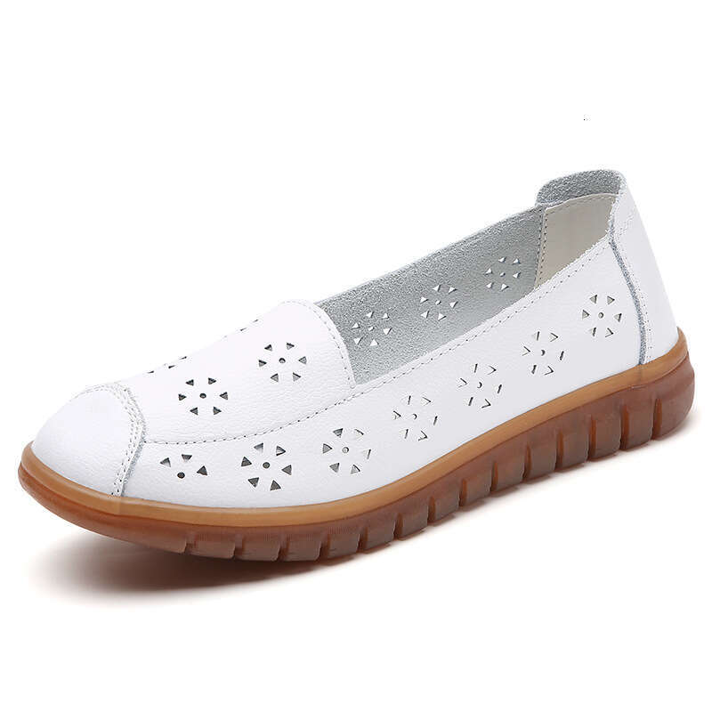 2024 Spring and Autumn New Cowhide Hollow Large Low Top 35-42 Women's Casual Single Shoes