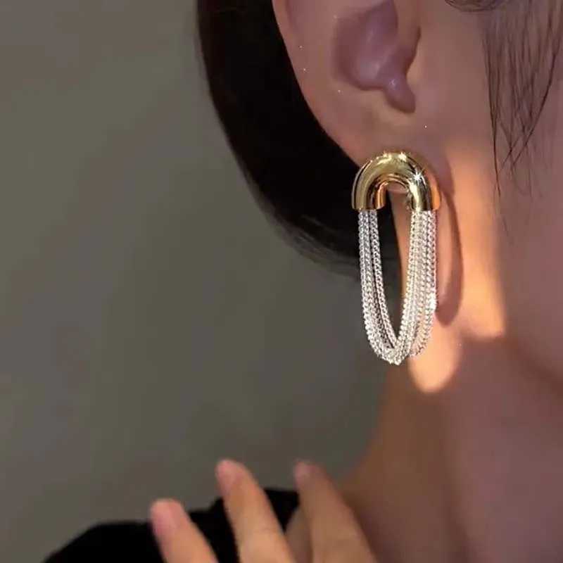 New fashion trend unique design elegant and exquisite light and luxurious long tassel earrings womens jewelry parties high-end gifts wholesale Y250401