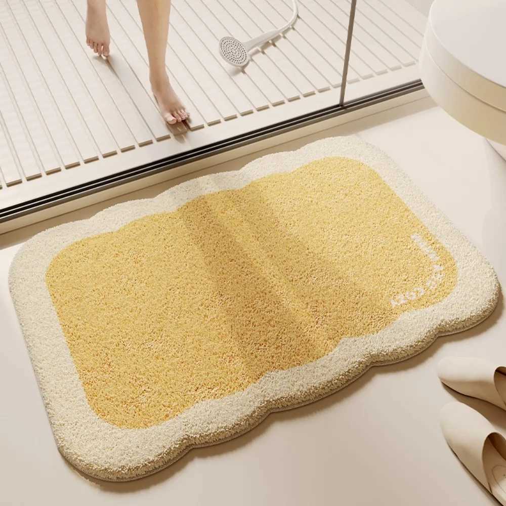 VIKAMA Bathroom Anti Slip Absorbent Mat Soft Skin Friendly Wavy Edge Bath Mat Non Slip Easy Clean Home Decor Mat C251103