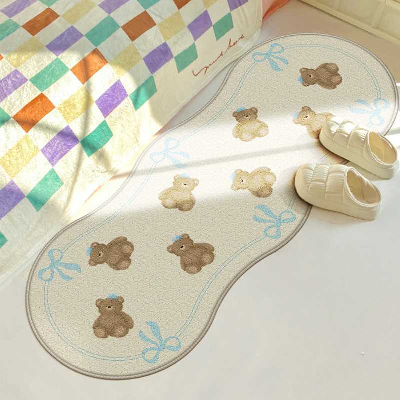 VIKAMA Bow Bear Rug Soft Cool Insulation Washable Bedroom Bedside Rug Bedroom Window Rug Cloakroom Rugs Home Decoration C251103