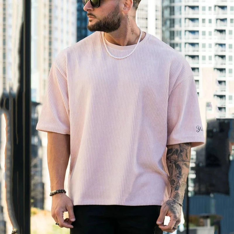 Short sleeved mens streetwear T-shirt fashionable casual loose zipper simple and handsome round neck spring and summer mens clothing 250402