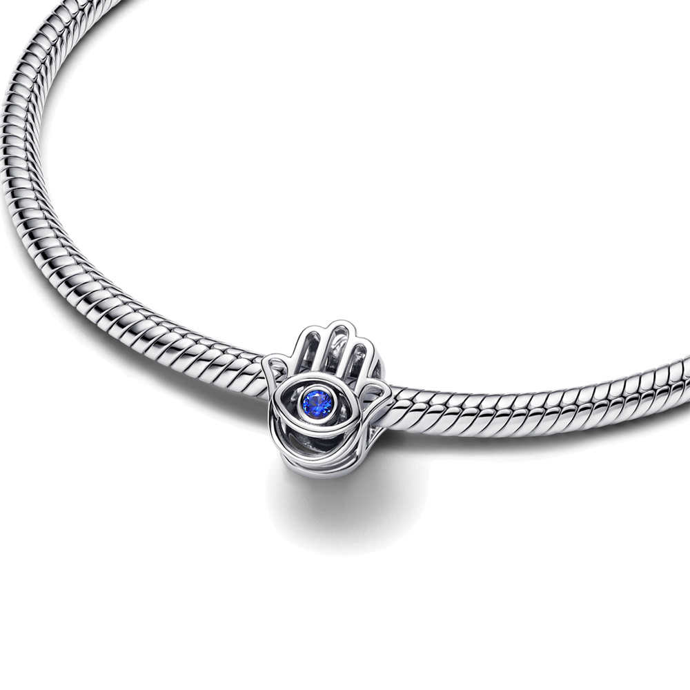 FewDook New Fashion Textured Mini Bead Charm Fit Original Pan Bracelets and Necklaces Engravable Stone Heart Charms Jewelry Gift for Women