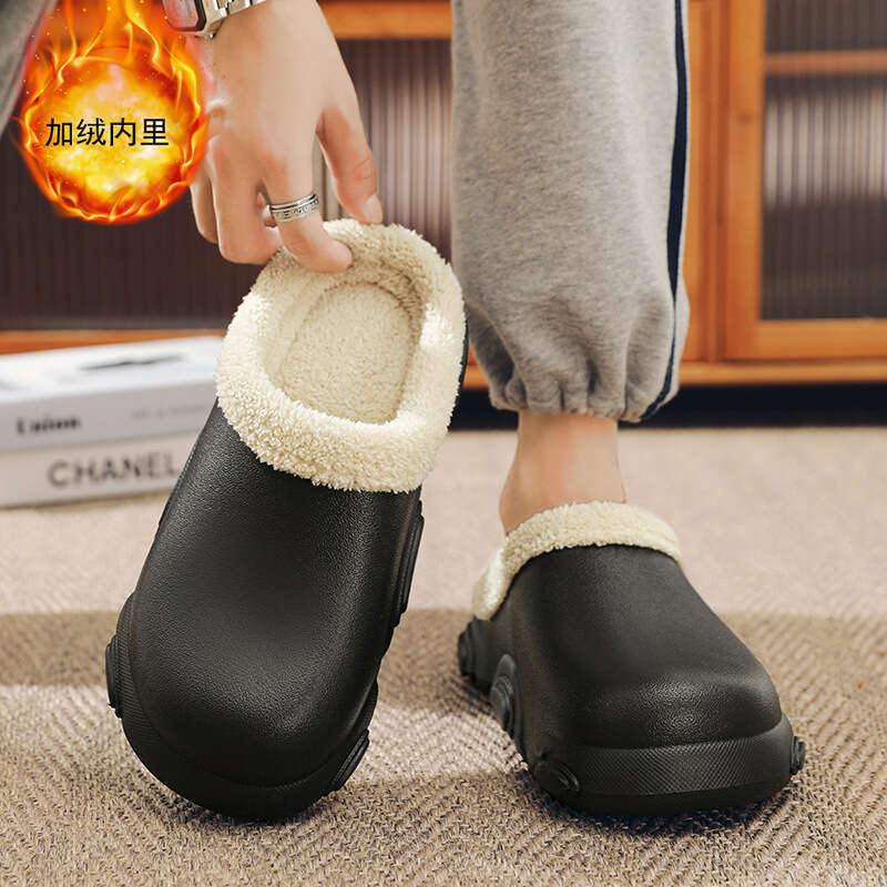 Thick bottomed plus size mop 2023 new autumn and winter collection, home warmth, anti slip, outerwear bag with cotton slippers for women