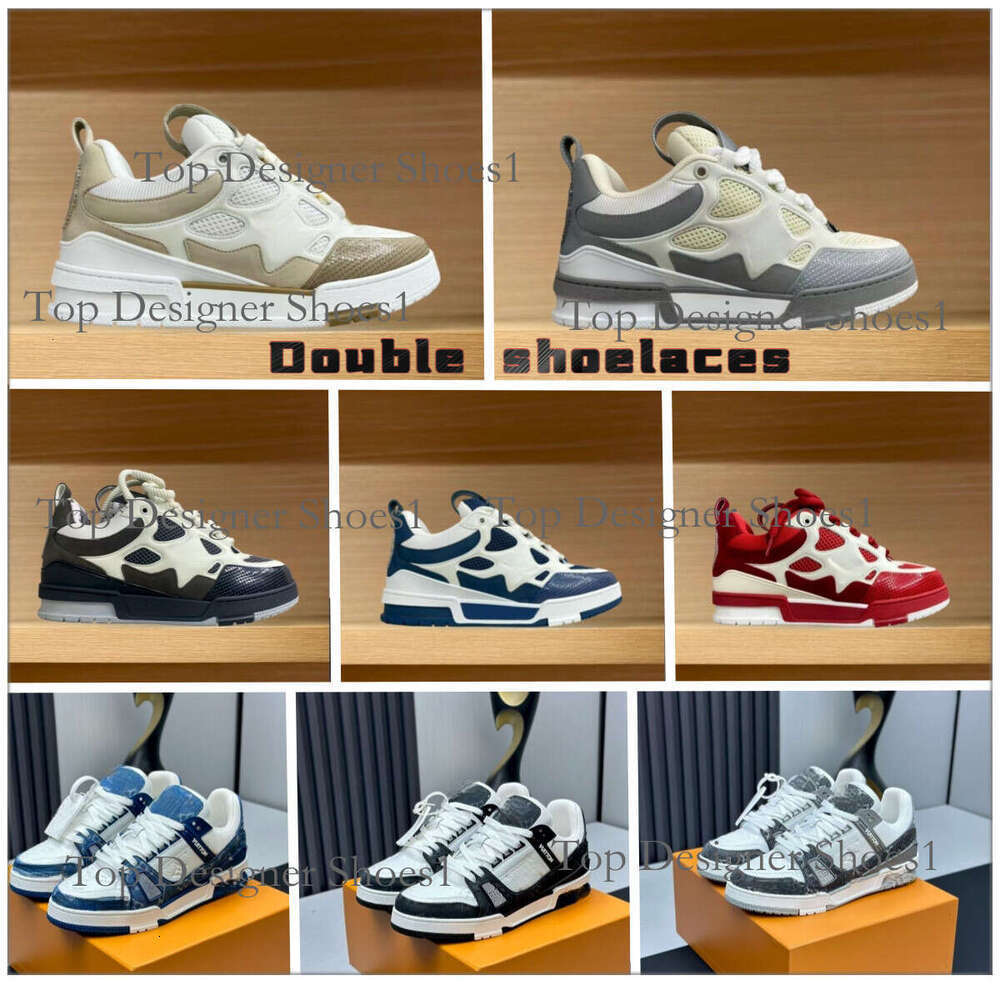 skate shoes Original packaging box Two shoelaces designer skate sneakers mens trainers sneaker outdoor ly leather flower women fashion men size35-46 as001