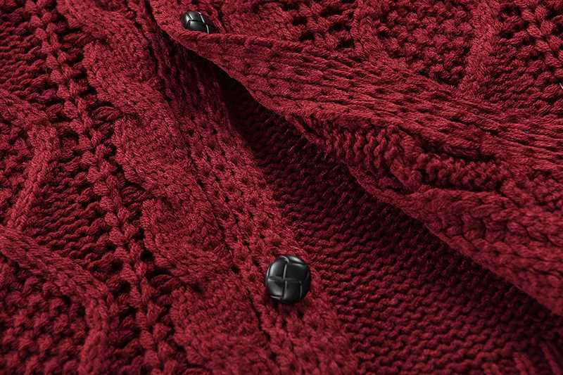 Thickened Cable Knit Mens Cardigan Solid Color Mans Knitwear with Stand-Collar Autumn Causal Sweater for Man and WomanT251103