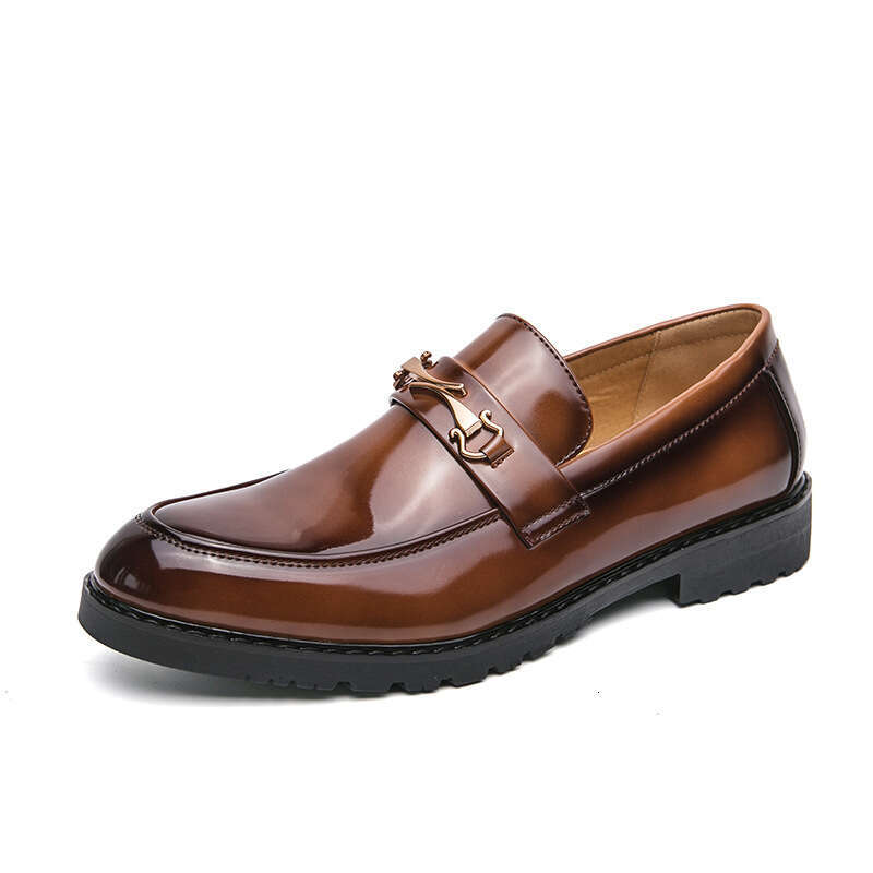 2024 Spring and Autumn New Style One Step Leg Fu Leather Large Business Casual Hairstylist Men's Shoes