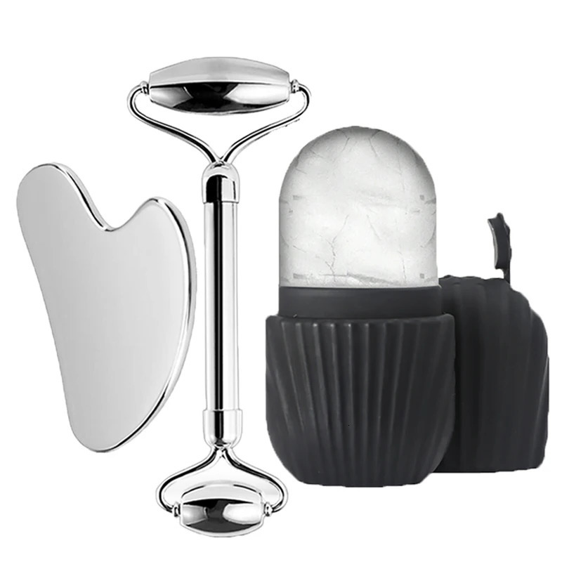 13 Piece Ice Face Roller Facial Skin Care Tools Stainless Steel Facial Roller Board Ice Tray Skin Care Tools 251030