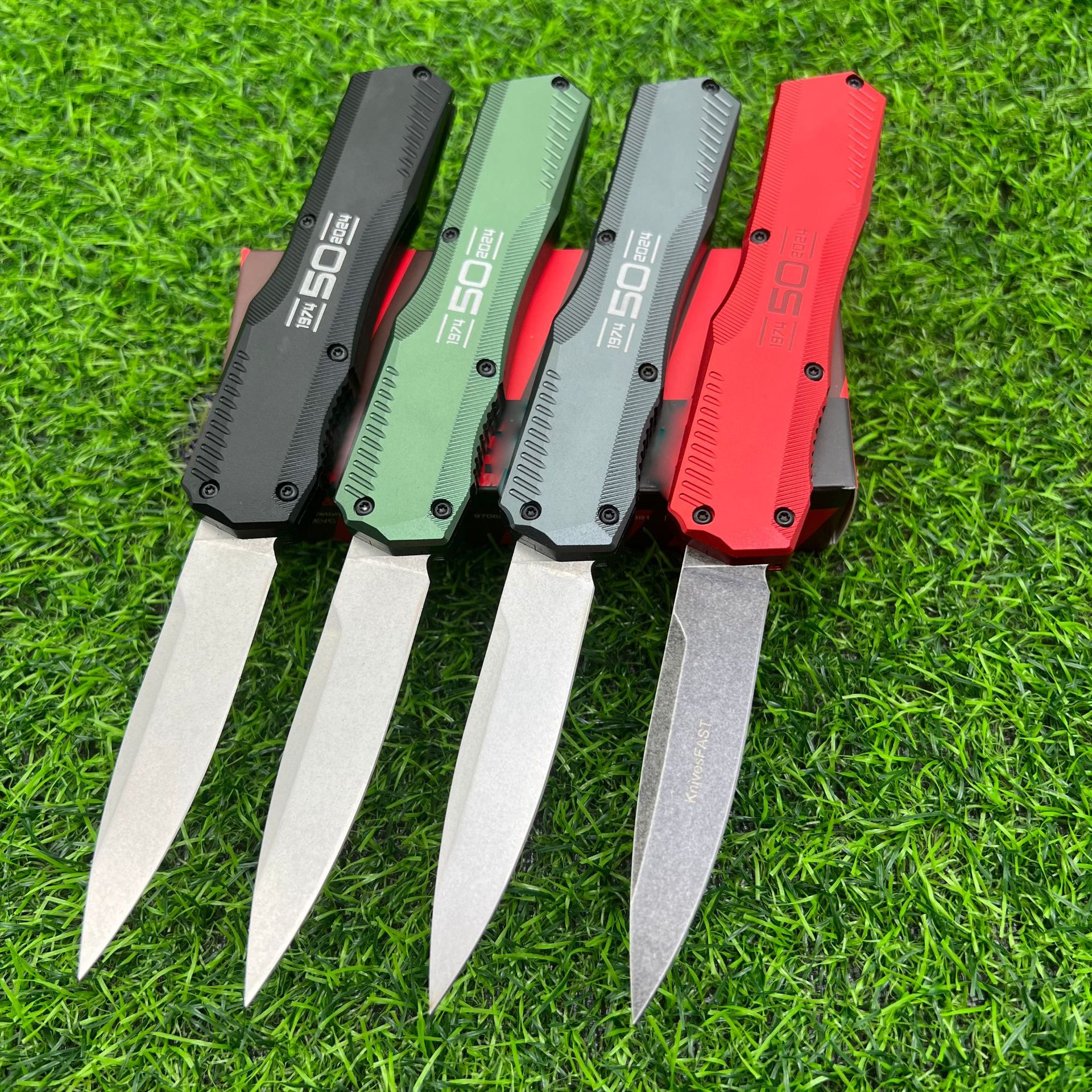 4Models 9000/9000BLK Folding Knife 3.3" 20CV Stonewashed Blade, Aluminum Handles