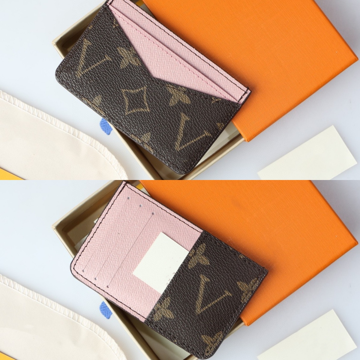 Genuine Designer Card Holder Women Top brand Wallet Small Coin Purse Metal Flower Decoration louisevuitunns Card Holder Men Luxury Wallet Designer Cardholder