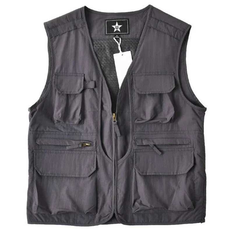 Summer New Outdoor Vests Men Utility US Tactical Multi-pocket Vest Techwear Outdoor Hiking Fishing Photography Safari Cargo Vest X250403
