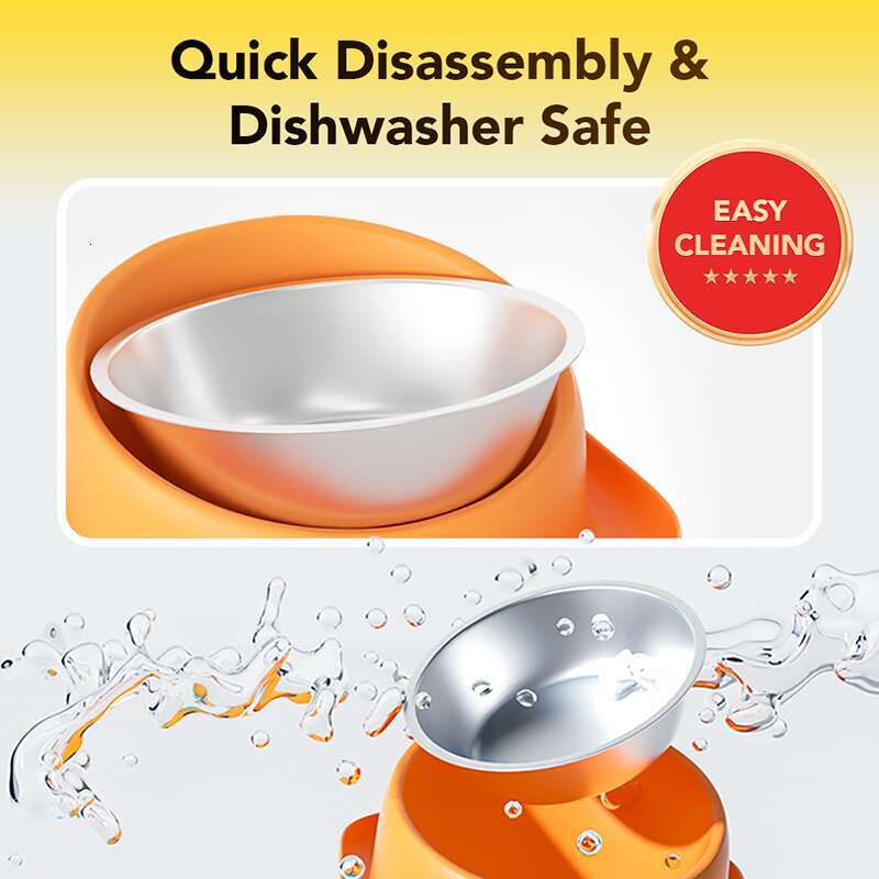 Non-Spill Safe Tilted Angle Bowl for Pets - Durable Stainless Steel Construction Ideal for Dogs and Cats - view 4