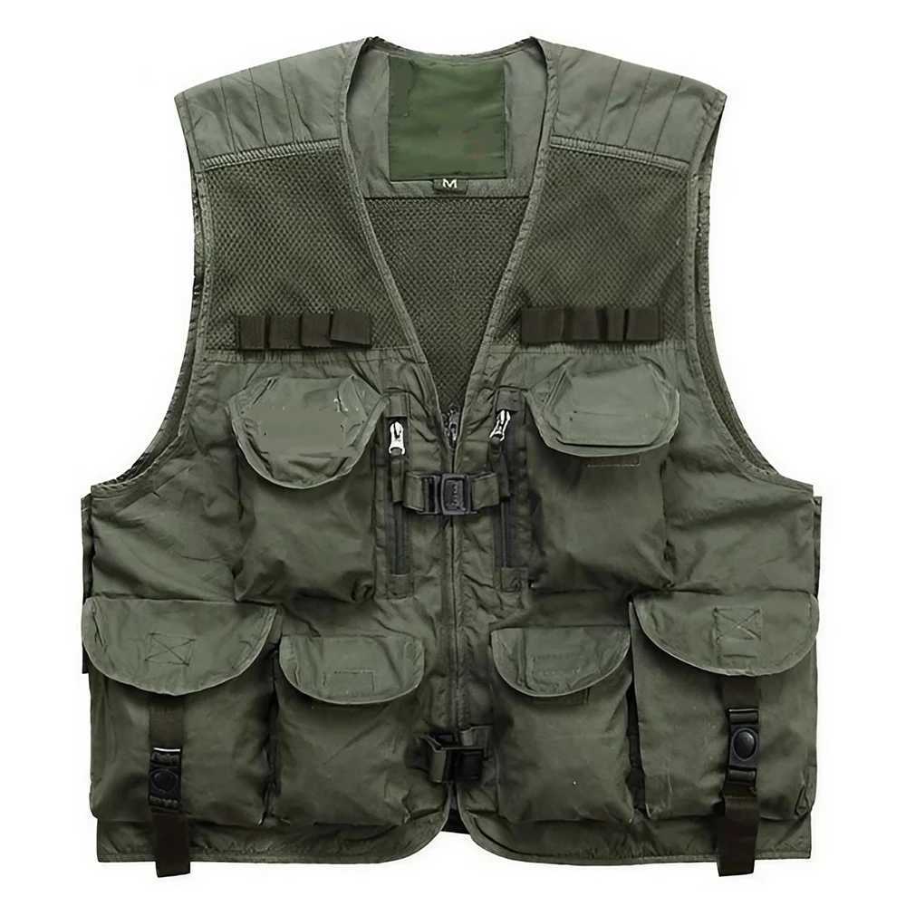 High-Quality Fishing Vest for Men with 10 Pockets and Breathable Mesh Fabric Perfect for Outdoor Fishing and Hunting X250403
