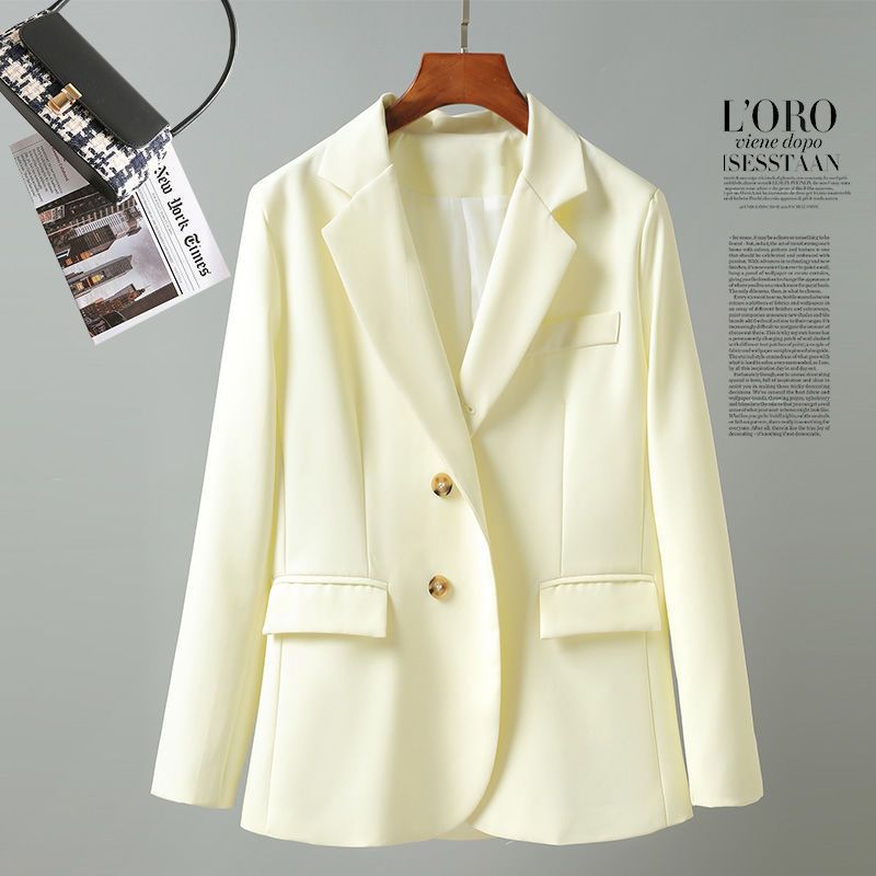G41Chic Female Winter and Spring Outfit - Stylish White Blazer for Students