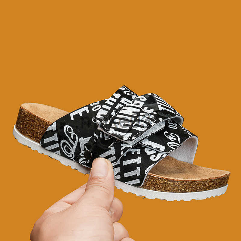 2025 Spring/Summer New Beach Cork Sandals for Children Boys and Girls One Word Shoes Boken Shoes Flip flops Trendy J250403