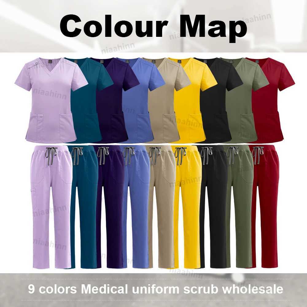 Niaahinn Uniforms High Quality Medical Scrub Nursing Suit Breathable Surgical Gowns Clinical Uniform Women Nurse Accessories New J251103