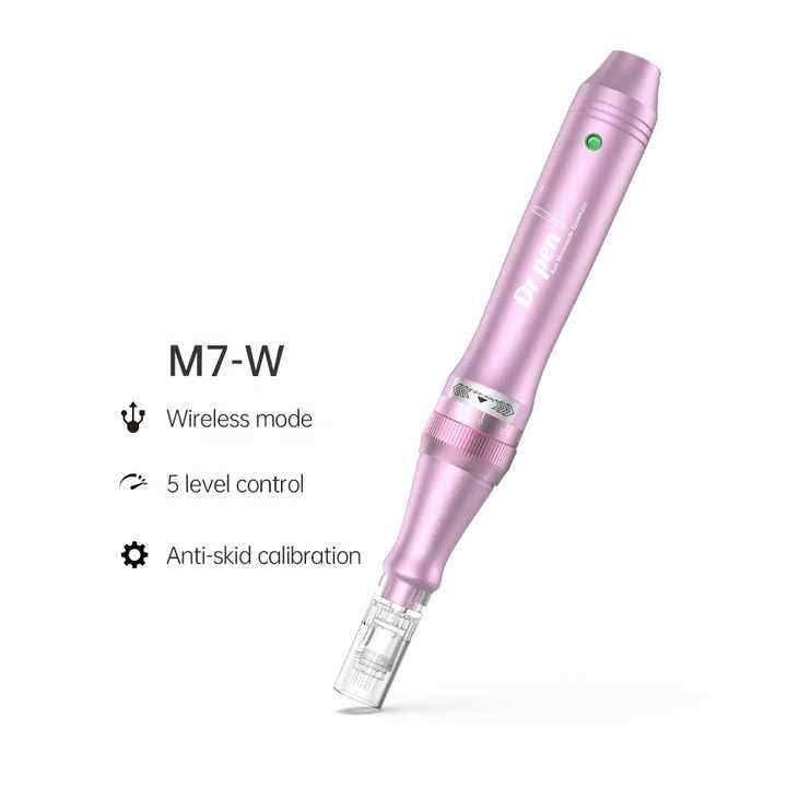 Pink-Gold M7-W Electric Microneedling Pen Cordless Face Care Beauty Device Dr.pen for Skin Care and Personal Care