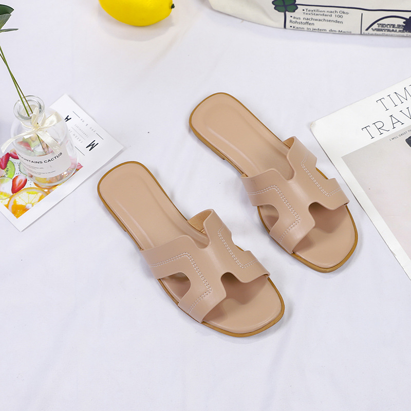 hot free shipping designer Slippers Outdoor Soft sliders Patchwork black casual beach shoes for woman
