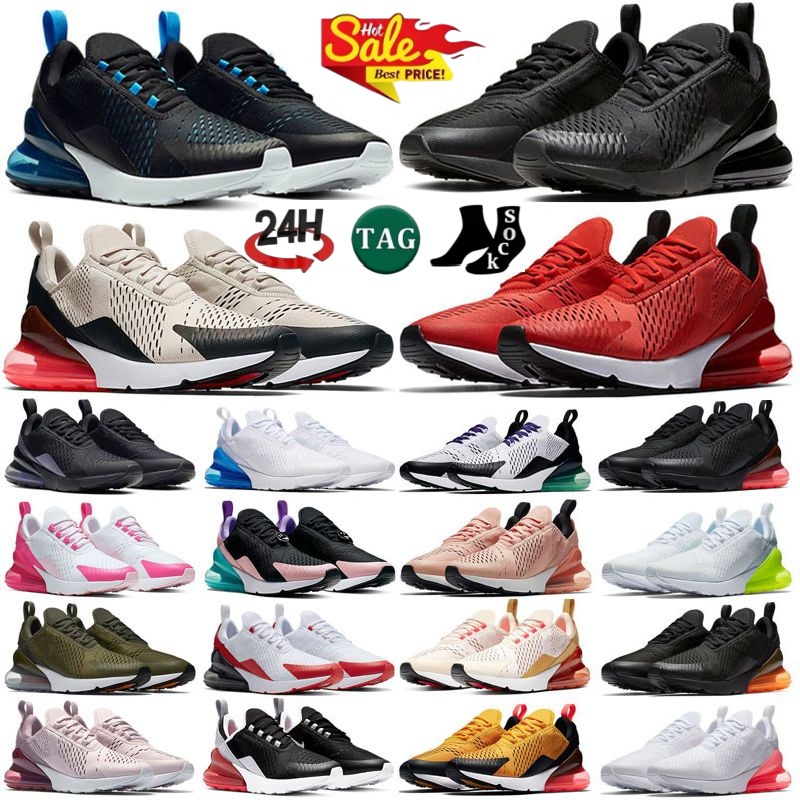 Free shipping 270 Running Shoes 270s React Triple Black White Sneaker Light Soft Pink Anthracite Core White Olive UNC Light Bone Grape Brown Red Mens Womens Sneakers