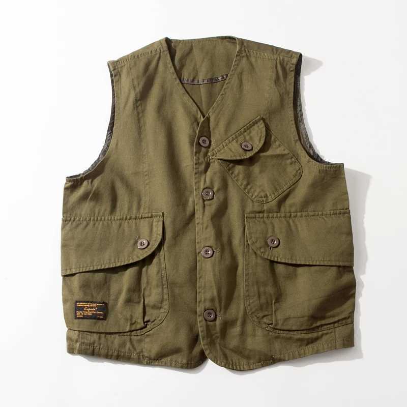 Janpanese Styles Mens Workwear Vest Outdoor Lightweight Cargo Safari Fishing Vests Shooting Travel Cargo Vest with Pockets X250403