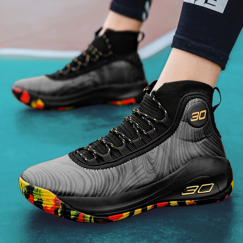 Free shipping designer basketball shoes children adolescent black blue white purple comfortable breathable outdoor handsome sport shoe